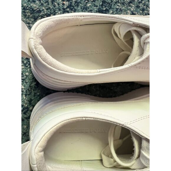 Princess Polly White Dylan Platform Sneakers Size 7 - Picture 6 of 8
